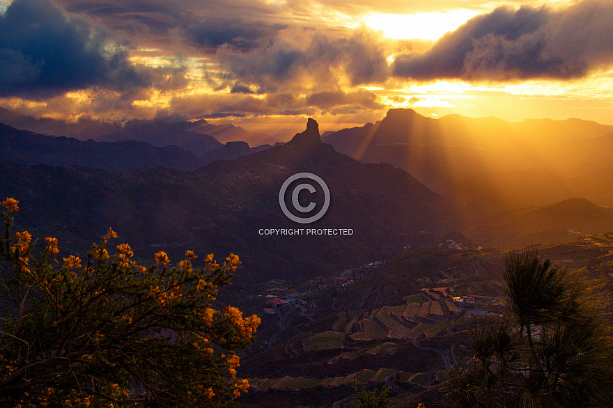 Roque Bentayga at sunset