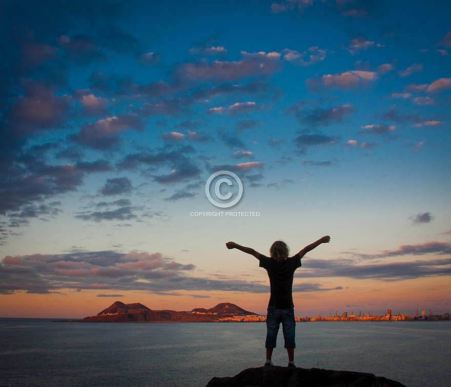 Canteras view at sunset