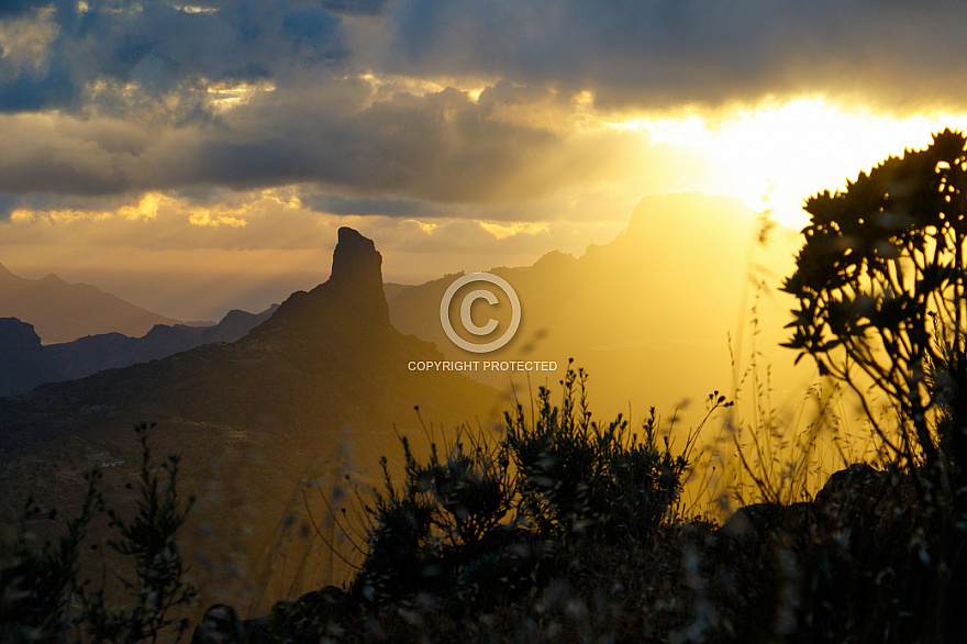 Roque Bentayga at sunset